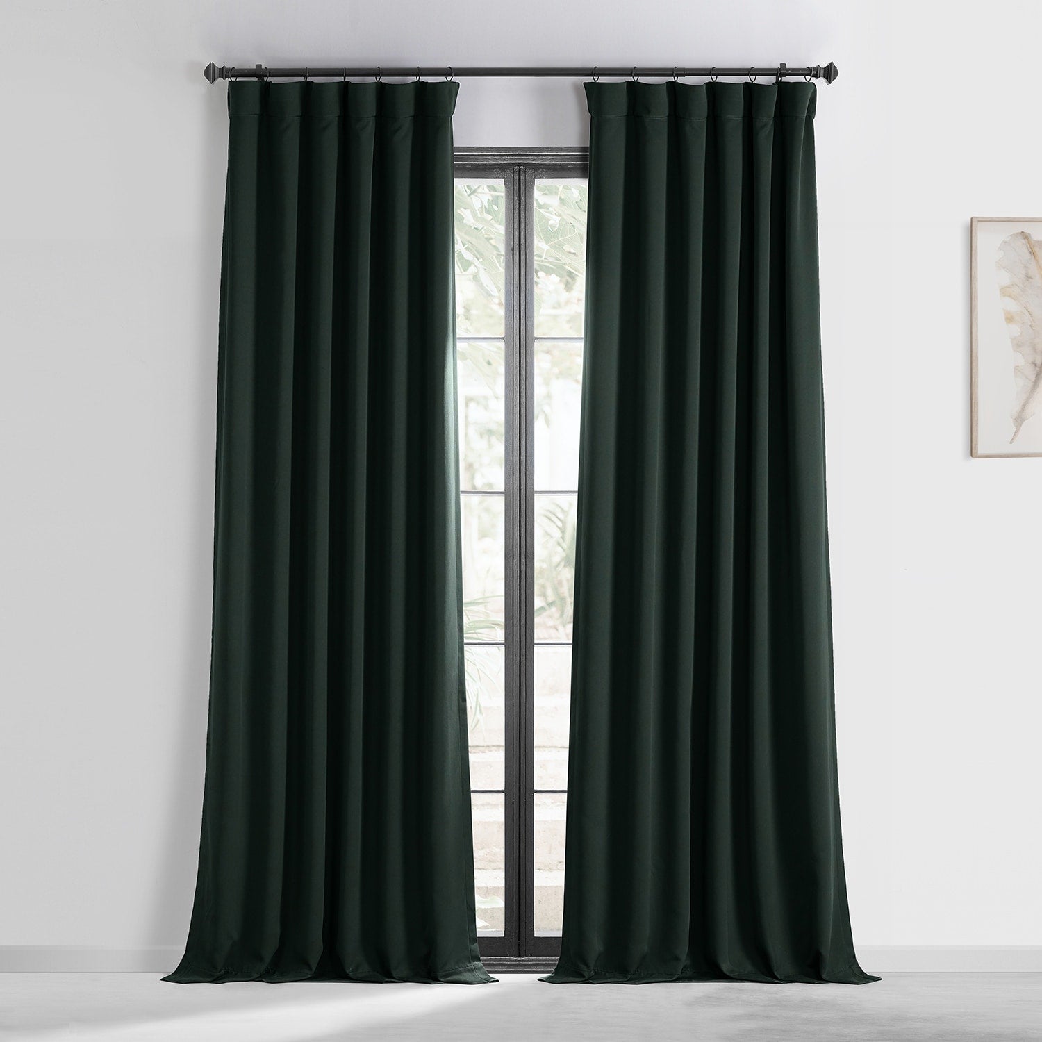 Exclusive Fabrics Thermal Insulated Solid Blackout 108 Inch Curtain Panel Pair 50 X 108
