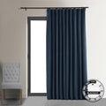 Exclusive Fabrics Midnight Blue Velvet Blackout Extra Wide Curtain Panel