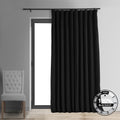 Exclusive Fabrics Warm Black Velvet Blackout Extra Wide Single Curtain Panel