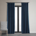 Exclusive Fabrics Signature Midnight Blue Velvet Blackout Single Curtain Panel