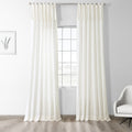 Exclusive Fabrics Solid Cotton Tie Top Single Curtain Panel