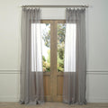 Exclusive Fabrics Solid Grey Voile Poly Sheer Curtain Panel Pair