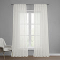 Exclusive Fabrics Strasbourg Dot Patterned Faux Linen Sheer Curtain