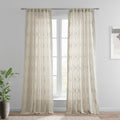 Exclusive Fabrics Suez Embroidered Faux Linen Sheer Curtain Panel
