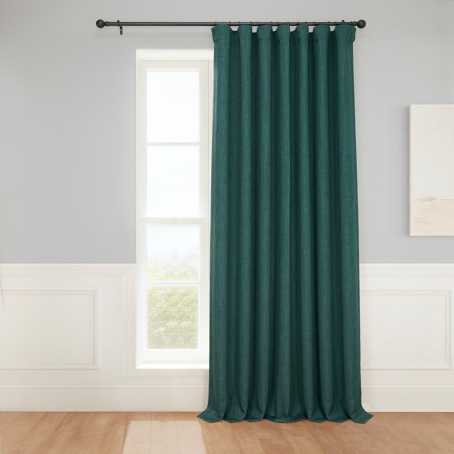Porch Den Milazzo Faux Linen Extra Wide Blackout Curtain