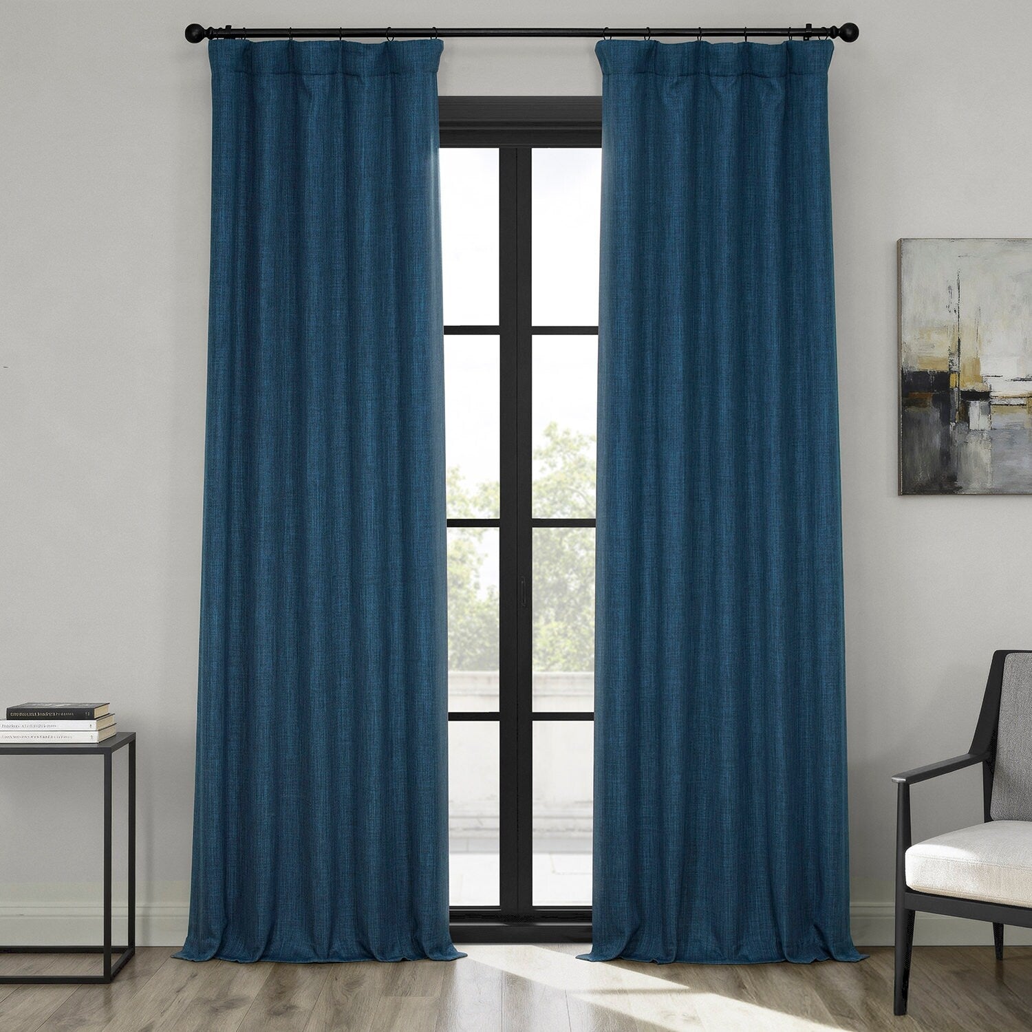 Exclusive Fabrics Faux Linen Blackout Curtain