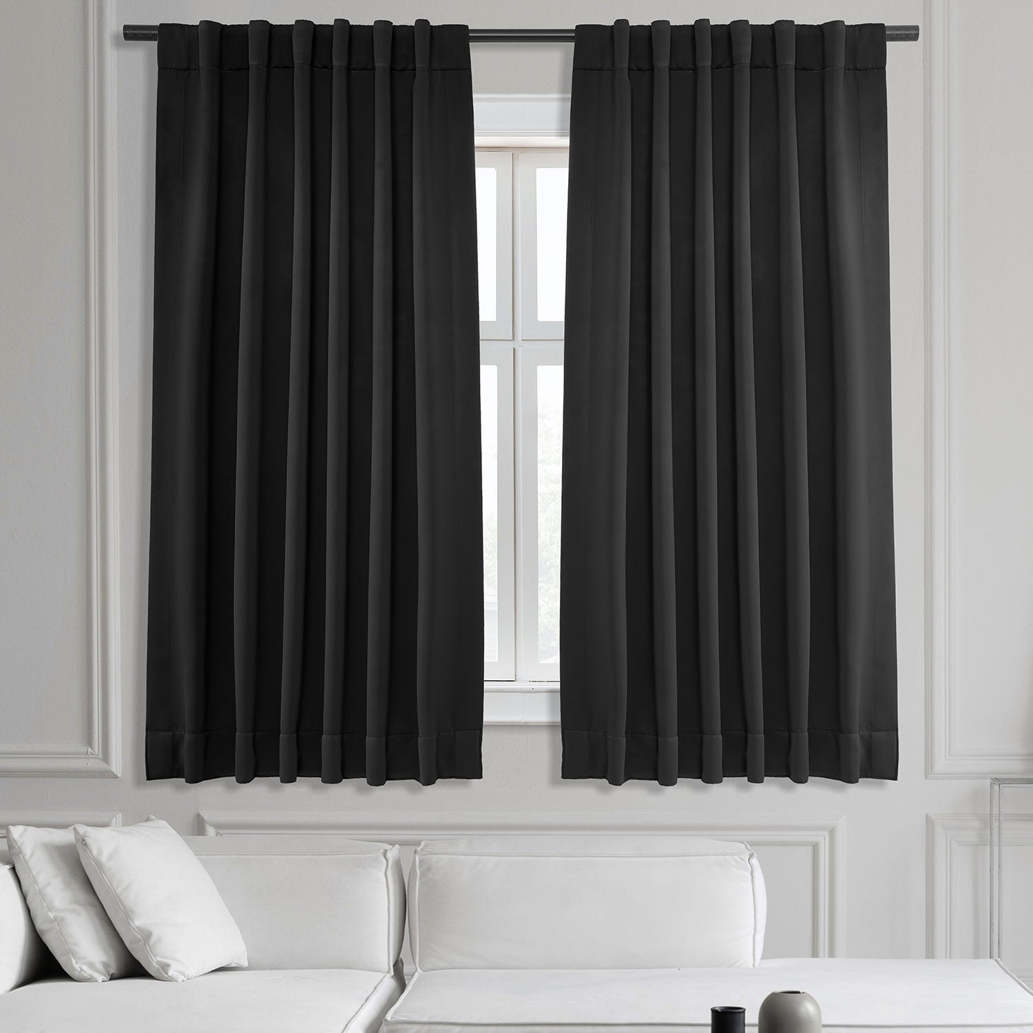 Exclusive Fabrics Thermal Blackout 63 Inch Curtain Panel Pair 50 X 63
