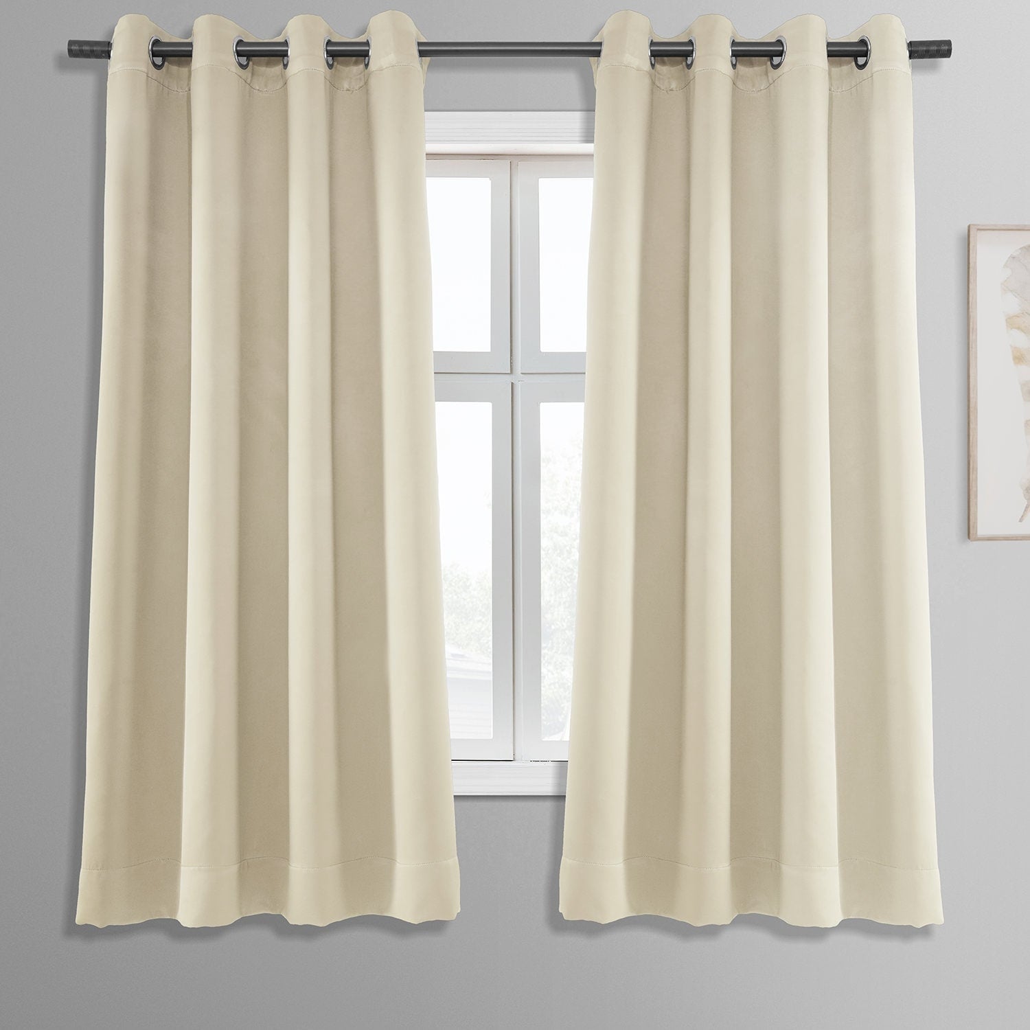Exclusive Fabrics Thermal Blackout Grommet 63 Inch Curtain Panel Pair 50 X 63