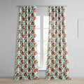 Exclusive Fabrics Tribeca Hibiscus Printed Linen Textured Room Darkening Curtain 1 Panel Stylish Print Textured Elegance