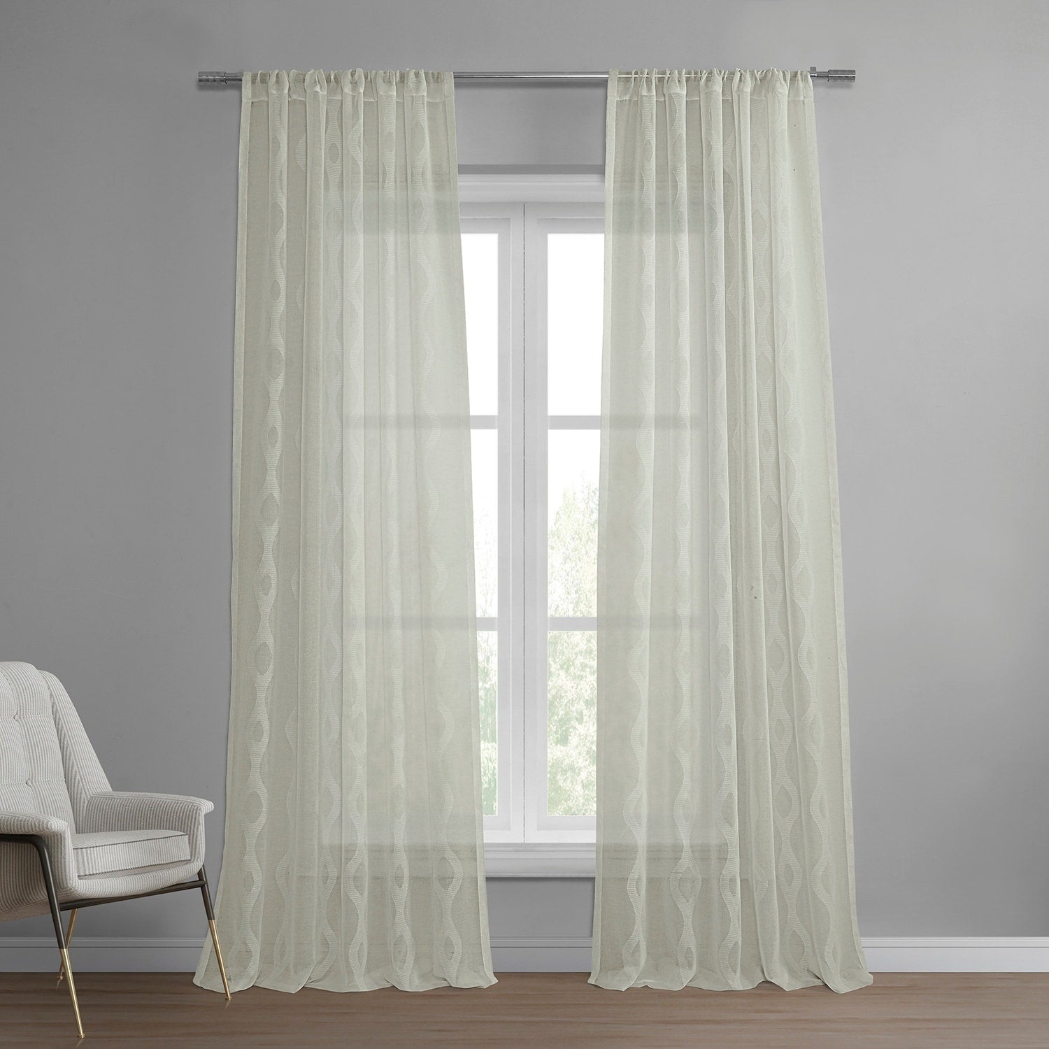 Exclusive Fabrics Vega Patterned Linen Sheer Curtain
