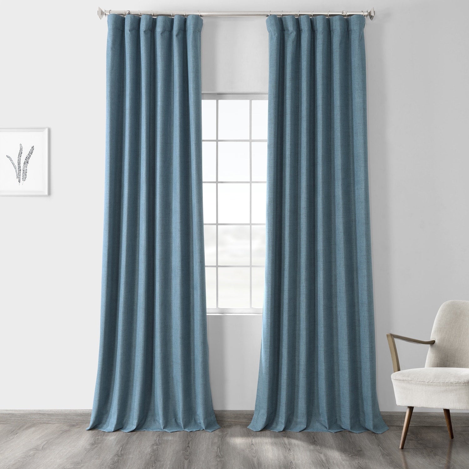 Exclusive Fabrics Vintage Thermal Cross Linen Weave Max Blackout Curtain