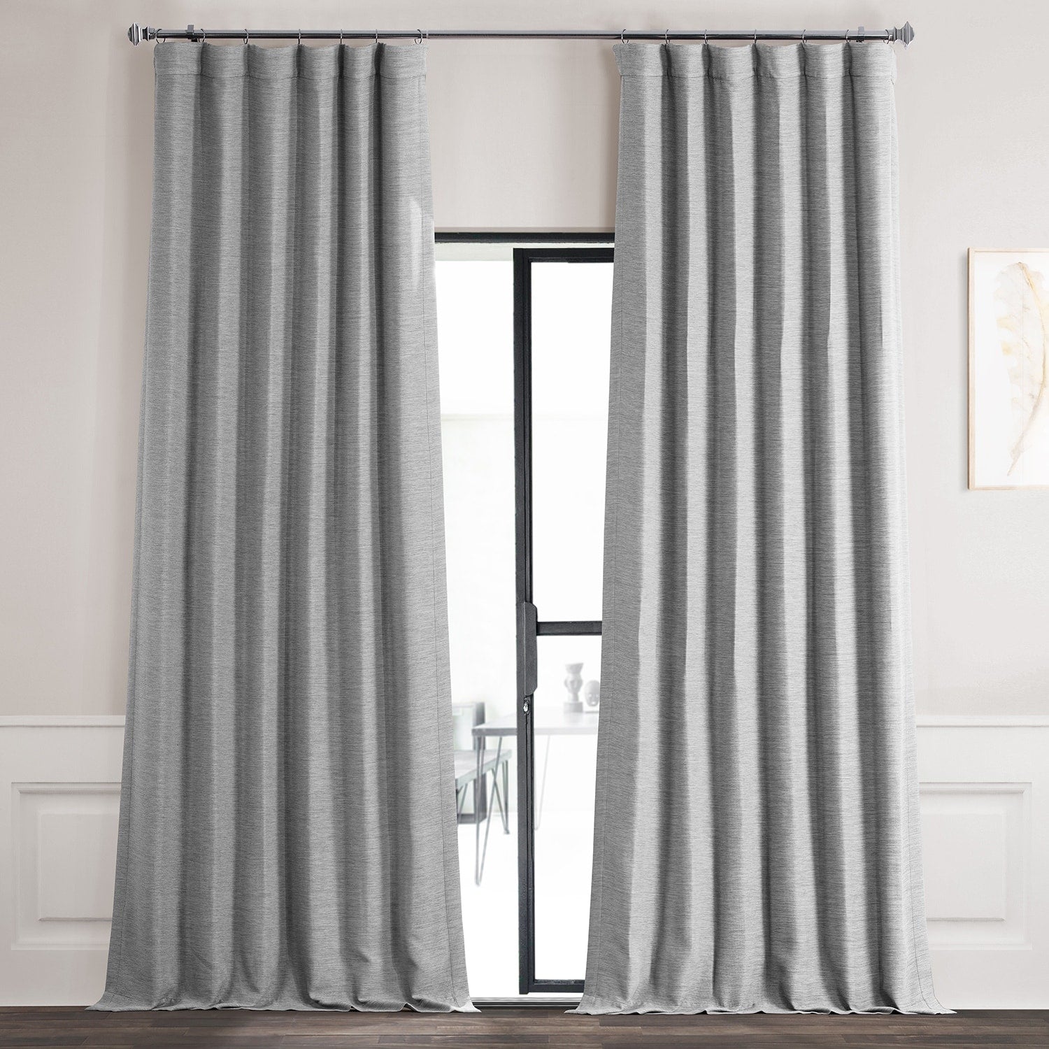 Exclusive Fabrics Vista Grey Bellino Blackout Curtain Panel