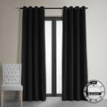 Exclusive Fabrics Warm Black Grommet Velvet Blackout Curtain Panel