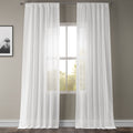 Exclusive Fabrics White Orchid Faux Linen Sheer Curtain Panel