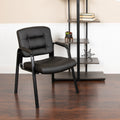 Flash Fundamentals Black Leathersoft Executive Reception Chair Guest Chair
