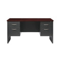 Executive Modular 24 X 60 Double Pedestal Credenza Charcoal Mah