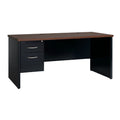 Executive Modular 24 X 72 Left Hand Pedestal Credenza Black Walnut