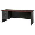 Executive Modular 24 X 72 Left Hand Pedestal Credenza Charcoal Mah