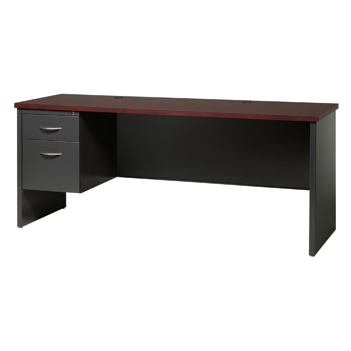Executive Modular 24 X 72 Left Hand Pedestal Credenza Charcoal Mah
