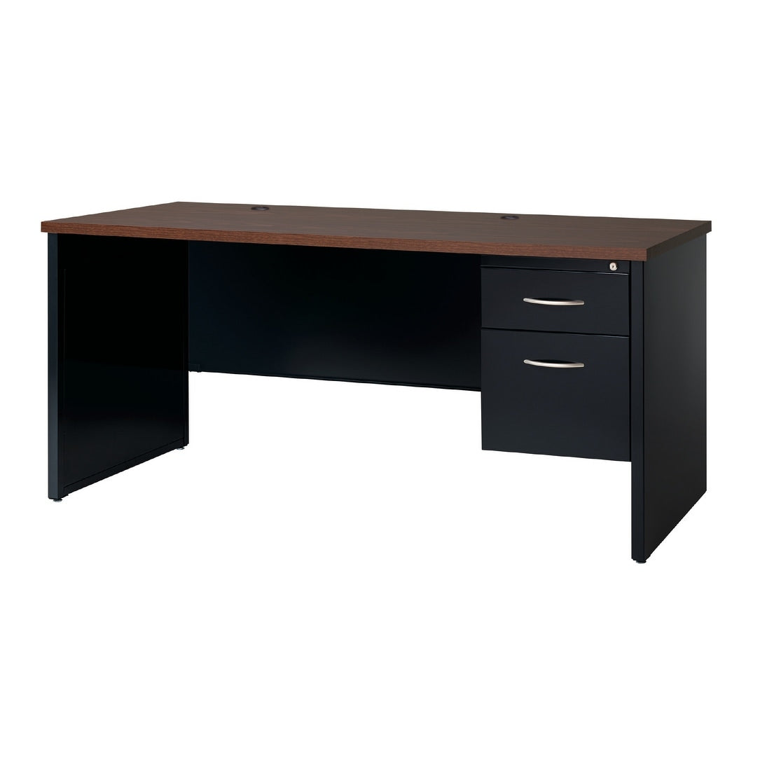 Executive Modular 24 X 72 Right Hand Pedestal Credenza Black Walnut