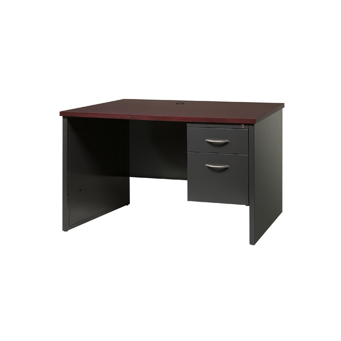 Executive Modular 30 X 48 Right Hand Single Pedestal Desk Charcoal Mah