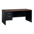 Executive Modular 30 X 66 Left Hand Single Pedestal Desk Black Walnut