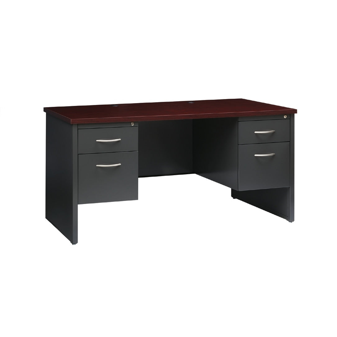 Executive Modular 30 X 60 Double Pedestal Office Desk Charcoal Mah