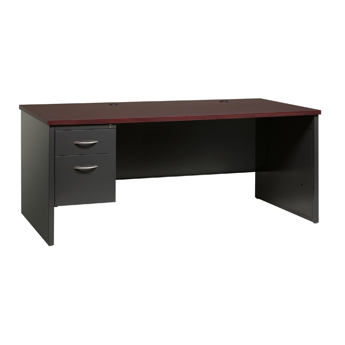 Executive Modular 36 X 72 Left Hand Single Pedestal Desk Charcoal Mah