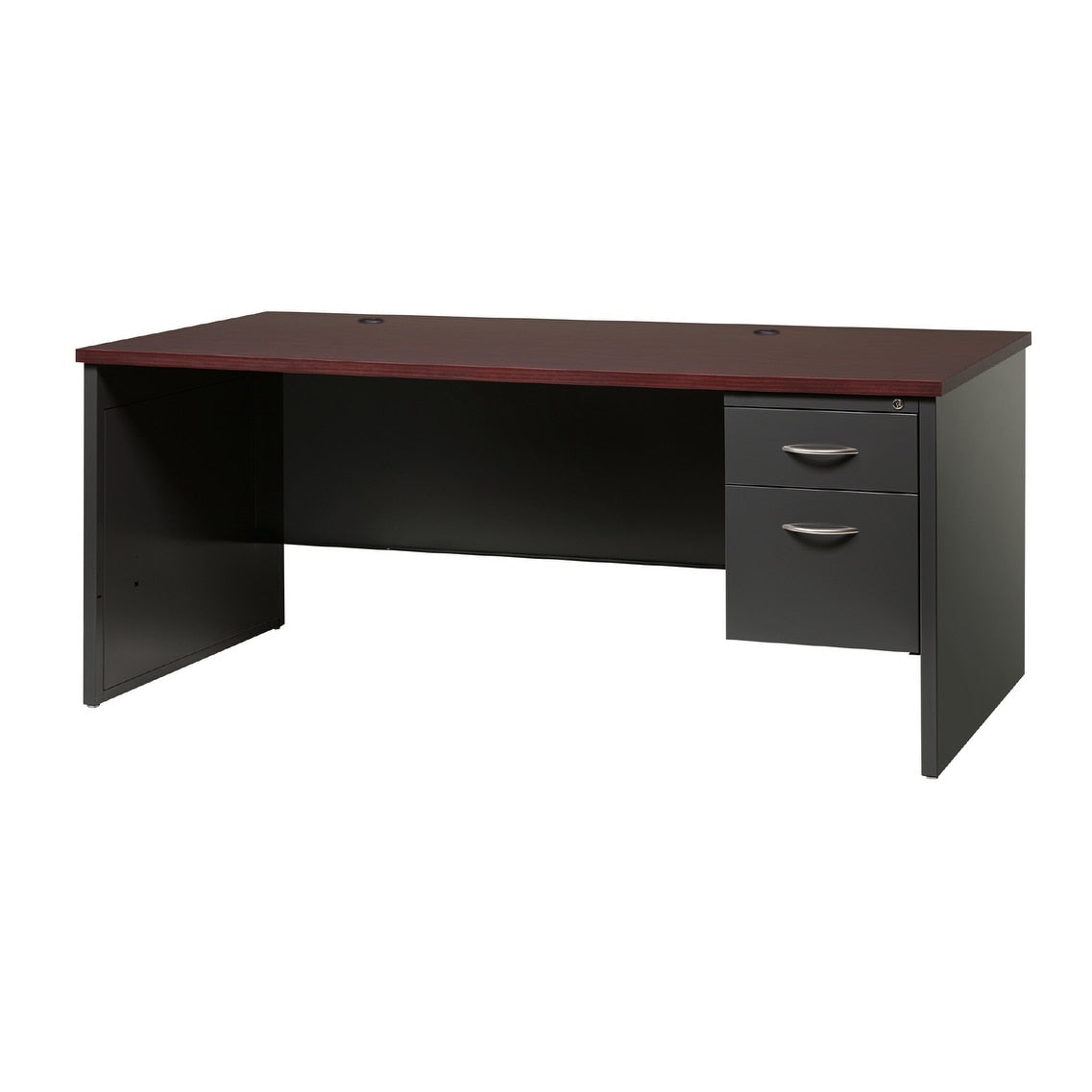 Executive Modular 36 X 72 Right Hand Single Pedestal Desk Charcoal Mah