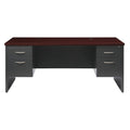 Executive Modular 36 X 72 Double Pedestal Office Desk Charcoal Mah