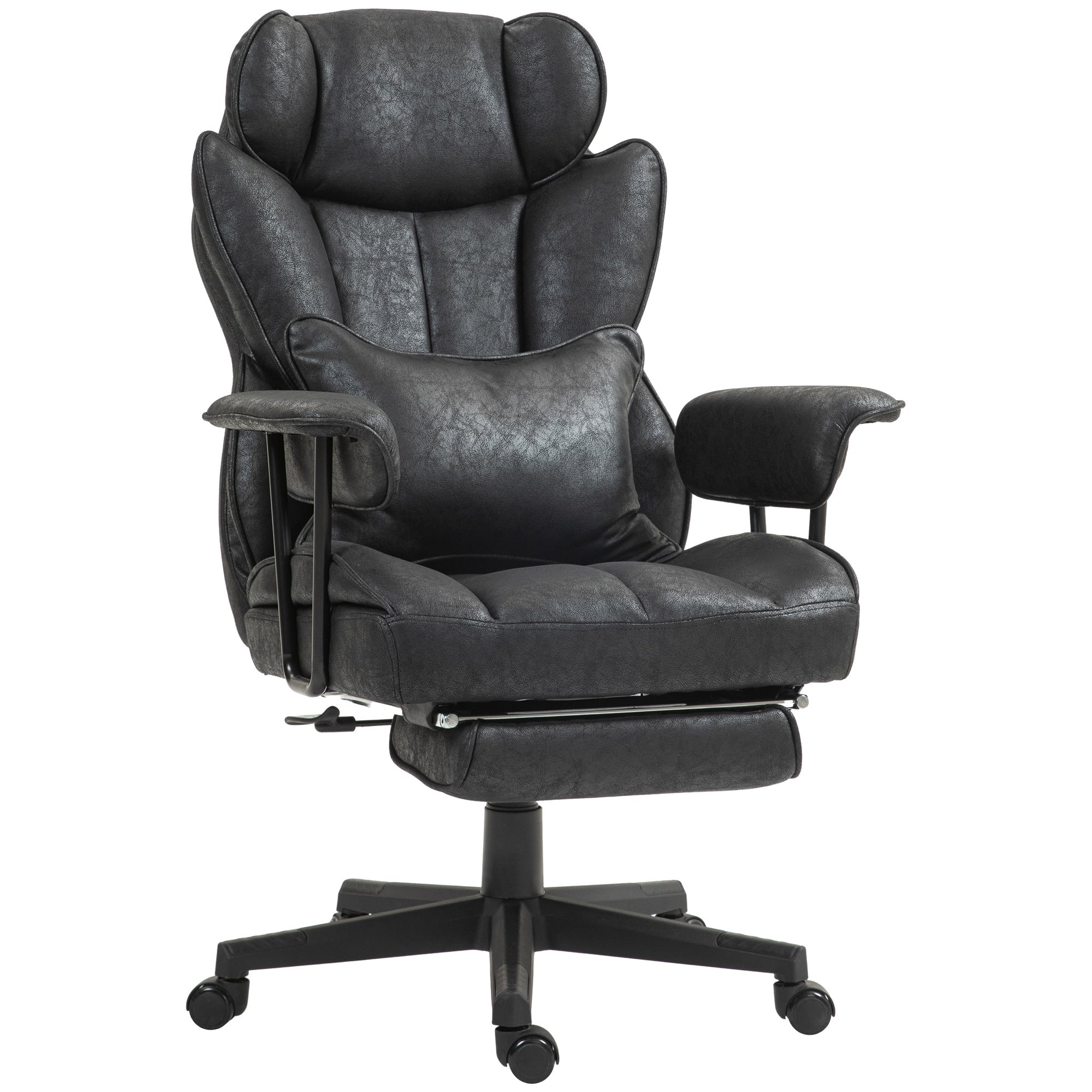 Executive Office Chair 400Lbs Big And Tall Office Chair With Foot Rest With Lumbar Support Reclining Function And Wide Seat