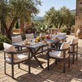 Expandable Aluminum Outdoor Dining Set With Olefin Cushions