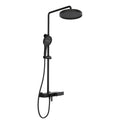 Exposed Shower System With 11 Rain Head 3 Setting Handheld On Slide Bar Waterfall Tub Spout Solid Brass Valve
