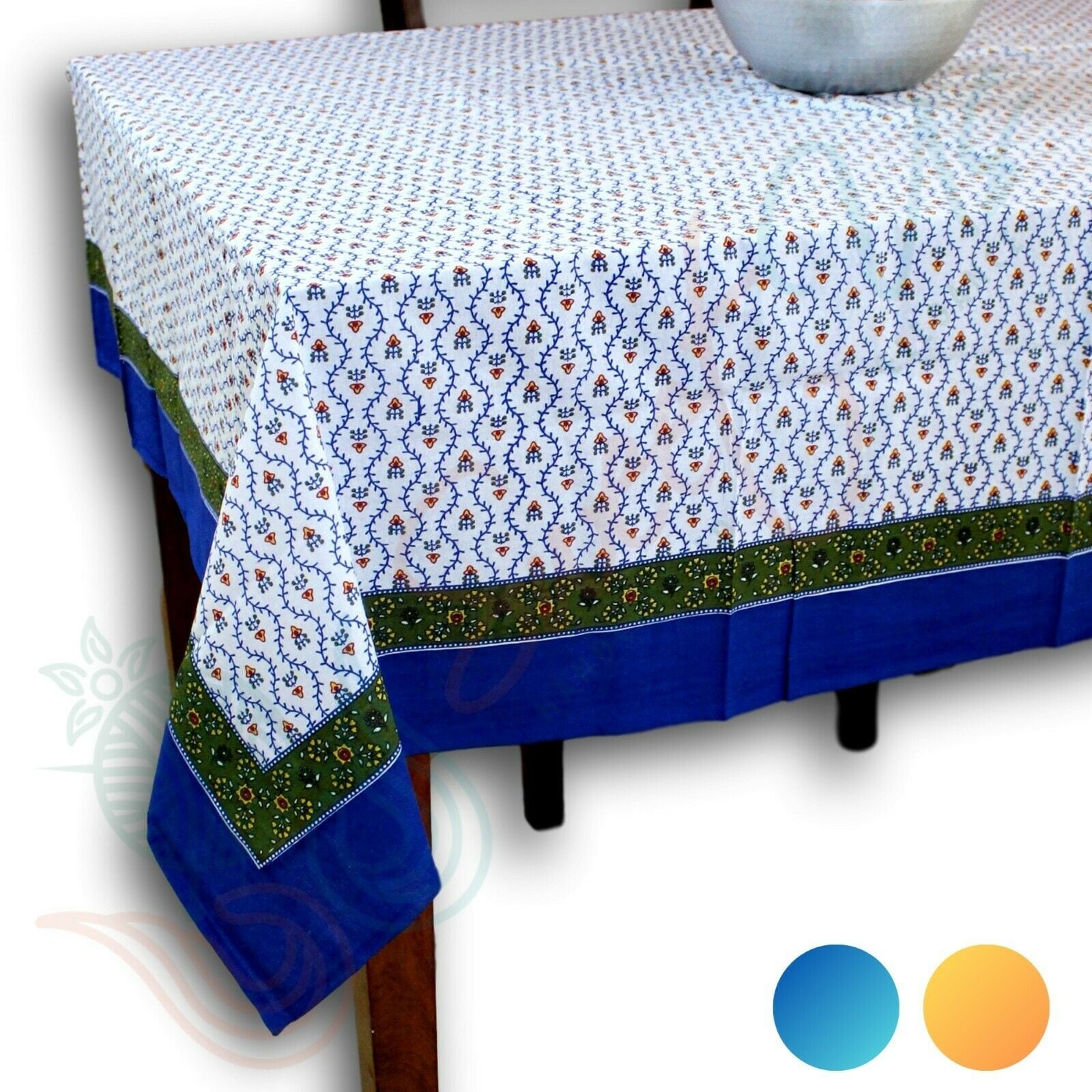 Cotton Floral Vine Round Tablecloth Square Table Linens Napkins Placemats