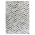 Exquisite Rugs Chevron Red White Leather Hair On Hide Rug 116 X 146 . 116 X 146