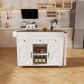 Extendable Kitchen Island With 4 Cabinets 2 Drawers Rolling Kitchen Cart With Spice Rack Pull Out Table