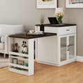 Extendable Kitchen Island With Slide Out Table And Storage Racks Kitchen Island With Drawer And Glass Doors