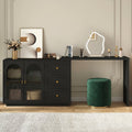 Extendable Makeup Vanity Desk With 3 Drawers 59 Or 83 Size 1 Or 2 Doors