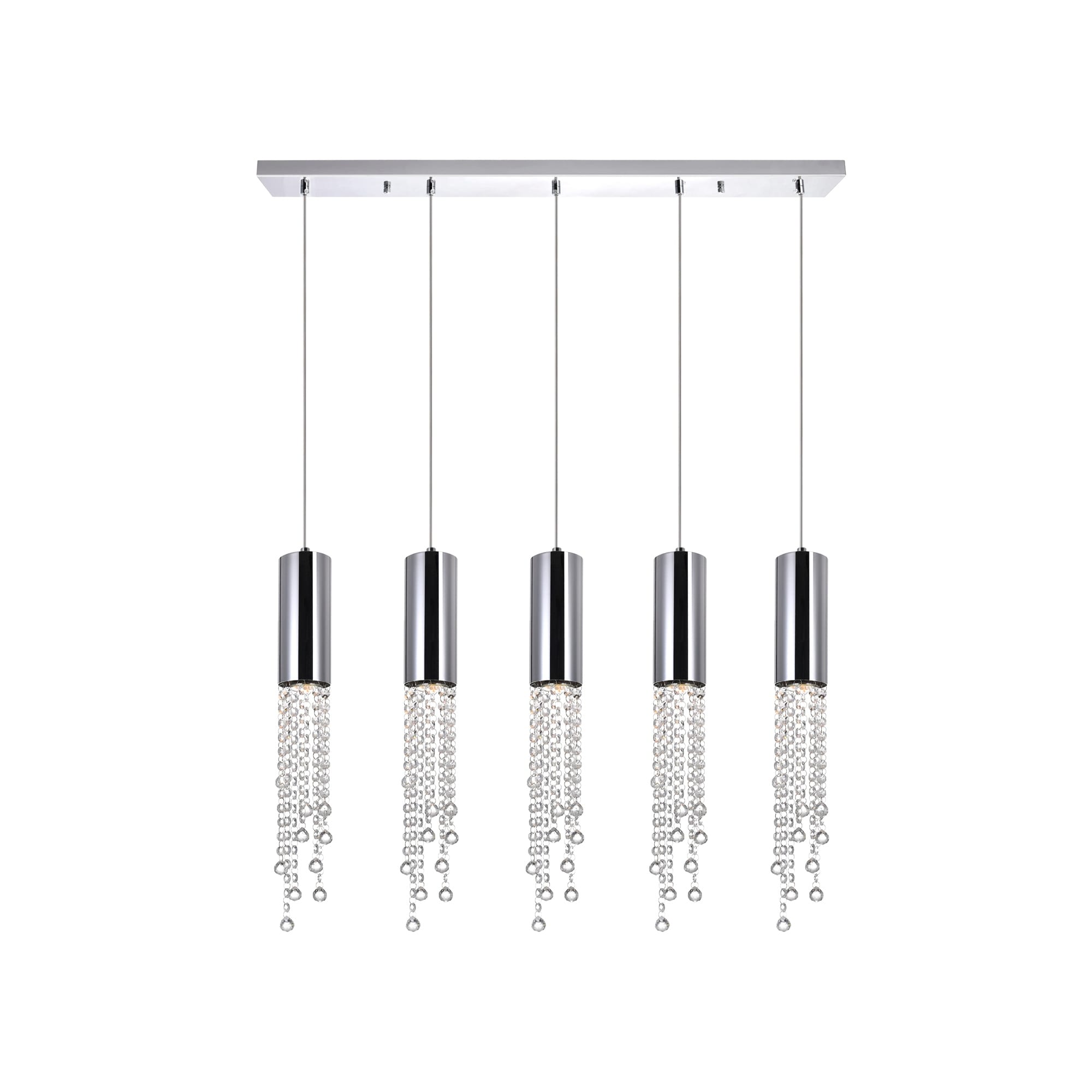 Silver Orchid Bloom 5 Light Chandelier With Chrome Finish