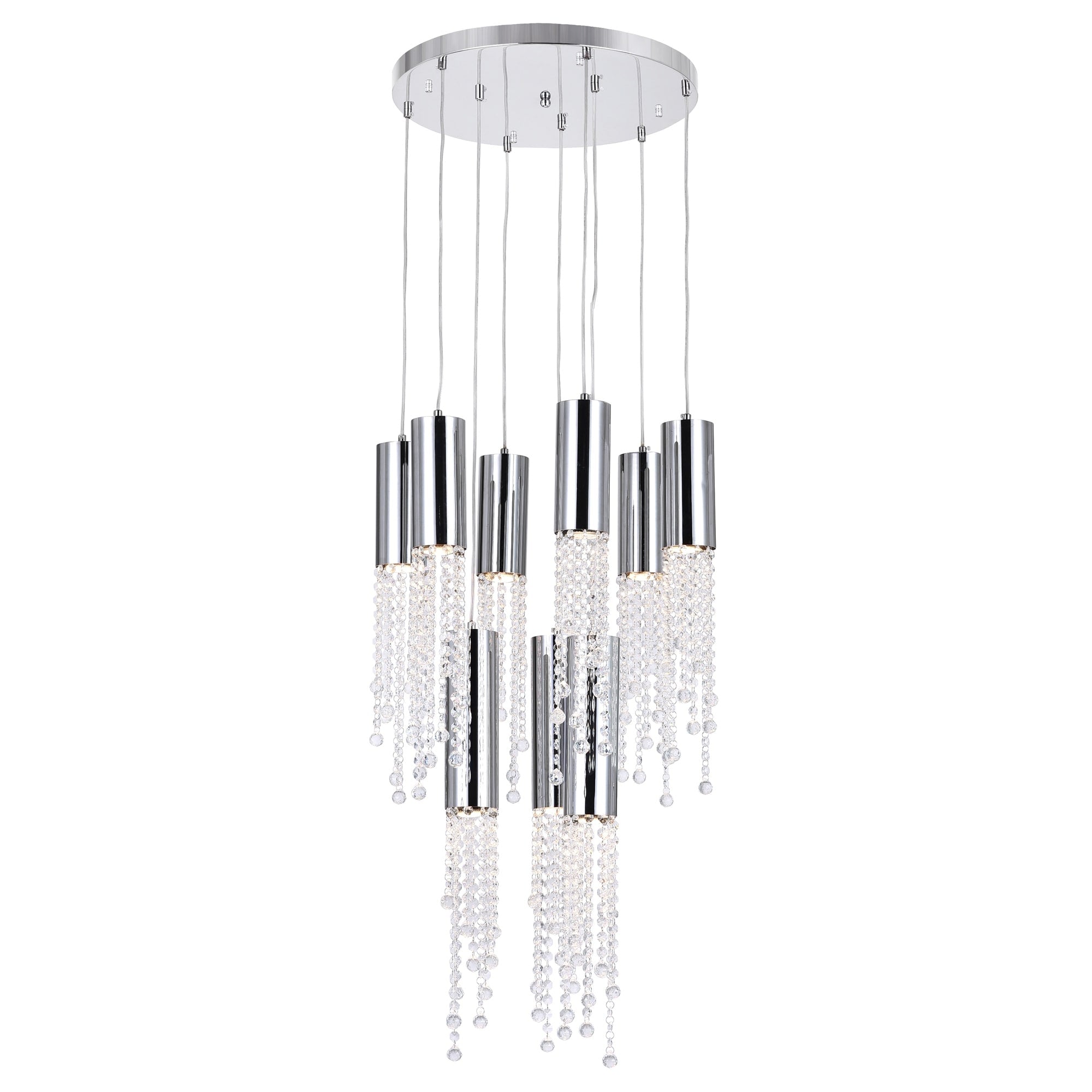 Silver Orchid Burns 9 Light Chandelier With Chrome Finish