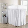 Extended Dorm Sized Cotton Bed Skirt Panel With Ties 3 Panel Set