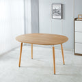 Extensible Oval Dining Table For 4 6 Person Multi Functional Office Dining Table Kitchen Table With Mdf Top Metal Legs