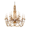 Gracewood Hollow Kondo 15 Light 2 Tier Antique Goldtone Chandelier