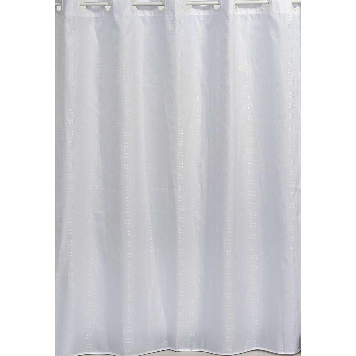 Evideco Hookless Shower Curtain Polyester Cubic Color Matching Hooks 71L X 79H 180 X 200 Cm