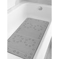 Extra Thick Long Grey Non Slip Foam Bathtub Shower Mat With Suction Cups Fast Drying 36 X 17