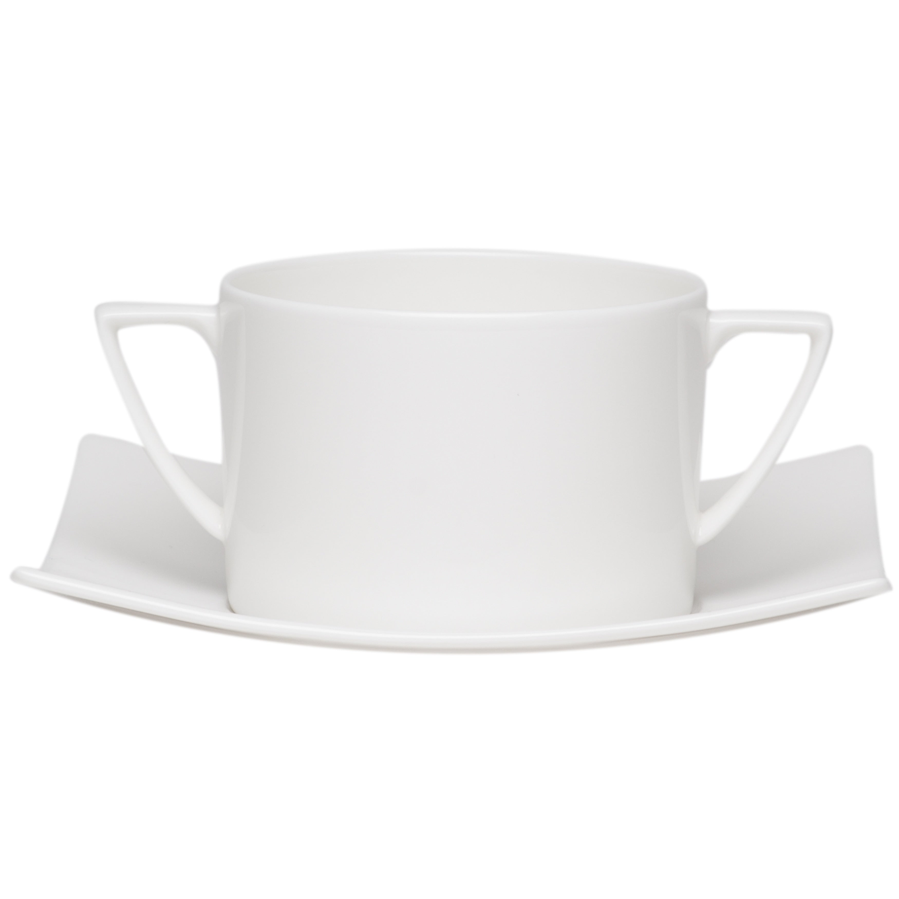 Extreme White Cream Soup Cup Saucer 12Oz Set 4