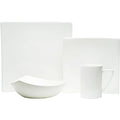 Extreme White Square 4Pc. Dinnerware Set