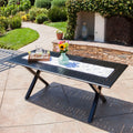 Christopher Knight Home Exuma Black Cast Aluminum Rectangular Outdoor Dining Table
