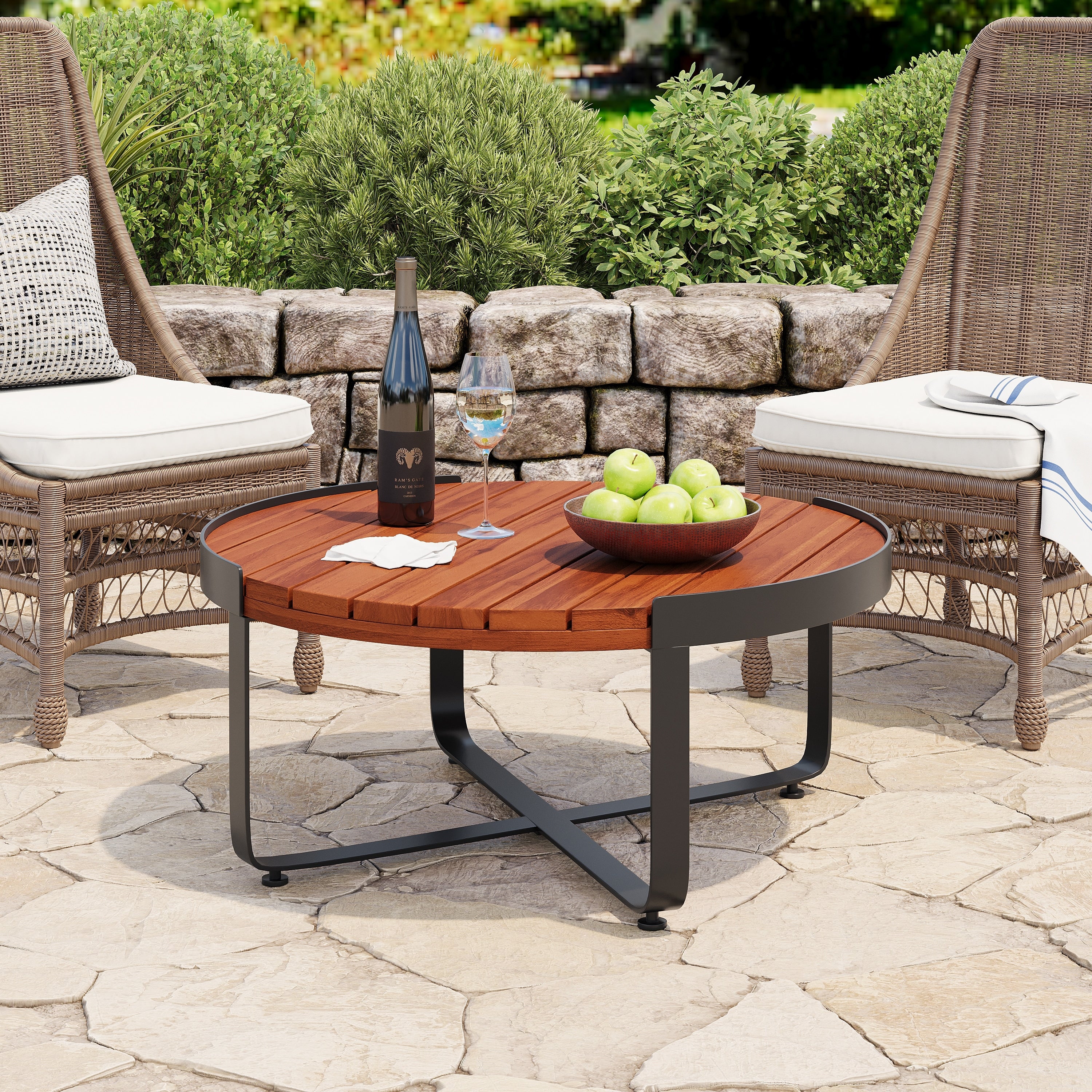 Eyre Outdoor Modern Industrial Acacia Wood Coffee Table By Christopher Knight Home