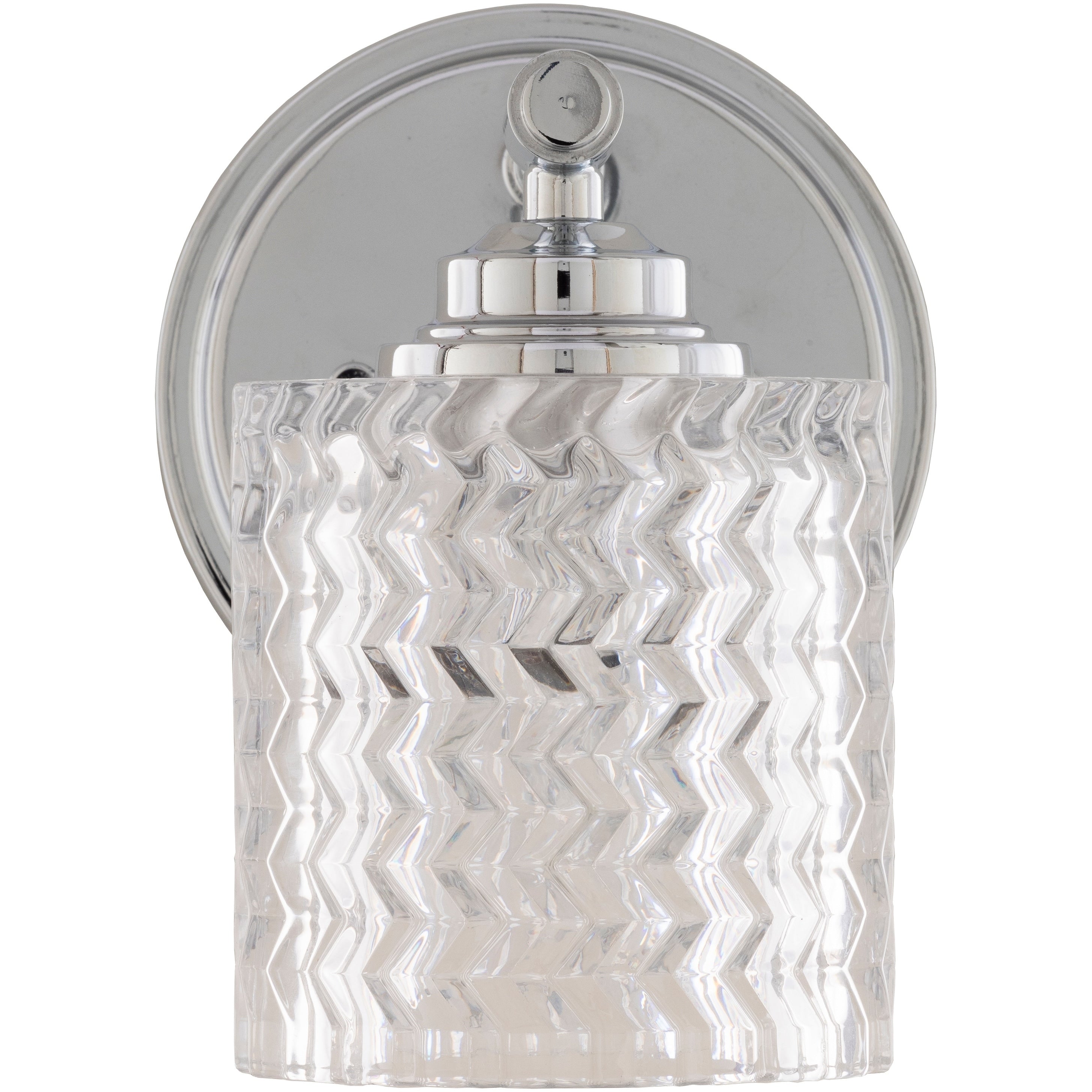Ezel Traditional Chevron Glass 1 Light Wall Sconce 7.75 H X 5.5 W X 6.375 D